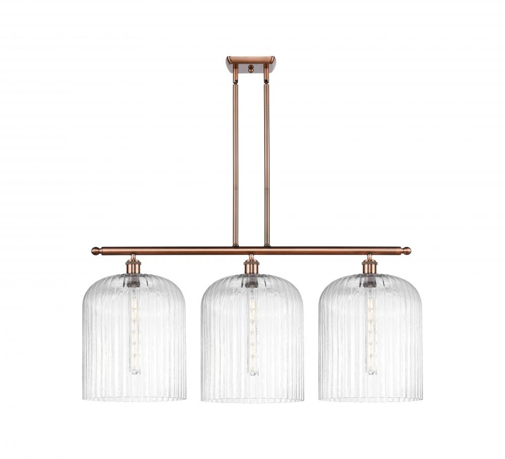 Bridal Veil - 3 Light - 36 inch - Antique Copper - Stem hung - Island Light