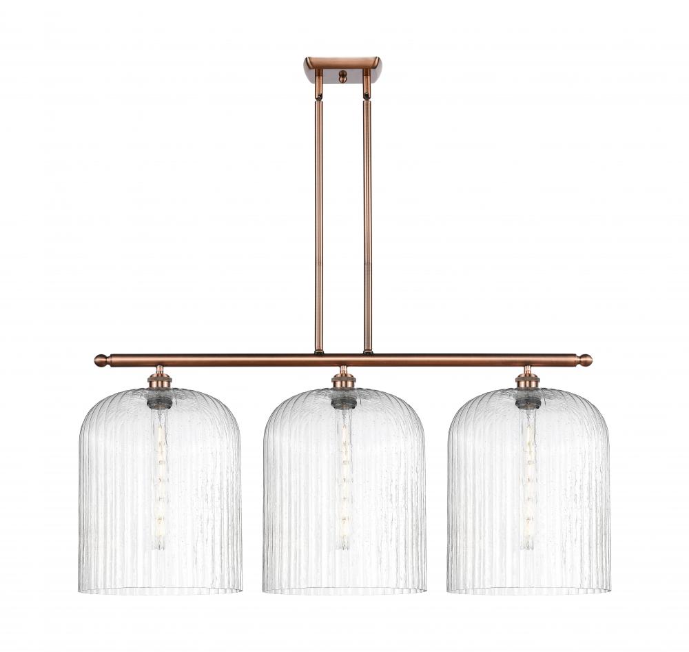 Bridal Veil - 3 Light - 36 inch - Antique Copper - Stem hung - Island Light