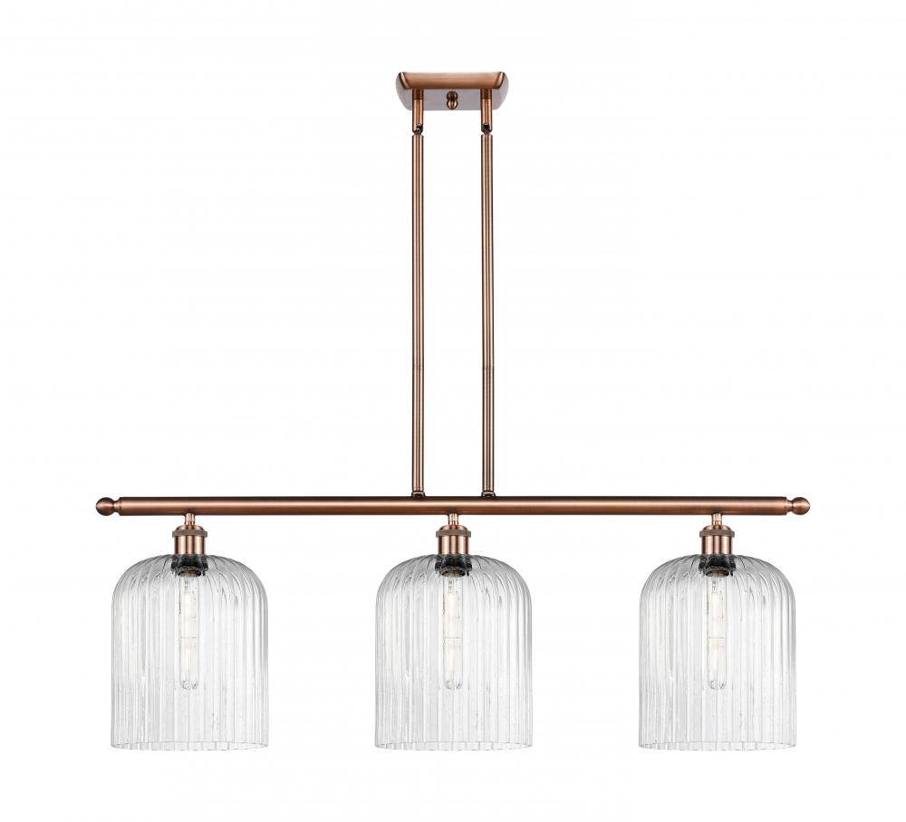 Bridal Veil - 3 Light - 36 inch - Antique Copper - Stem hung - Island Light