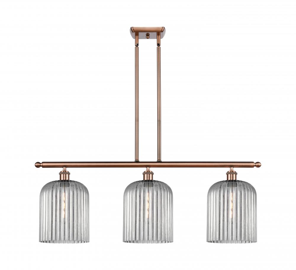 Bridal Veil - 3 Light - 36 inch - Antique Copper - Stem hung - Island Light