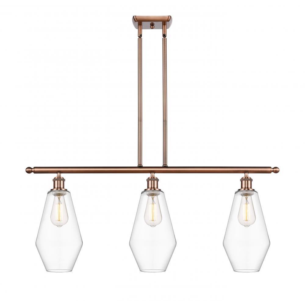 Cindyrella - 3 Light - 36 inch - Antique Copper - Stem hung - Island Light