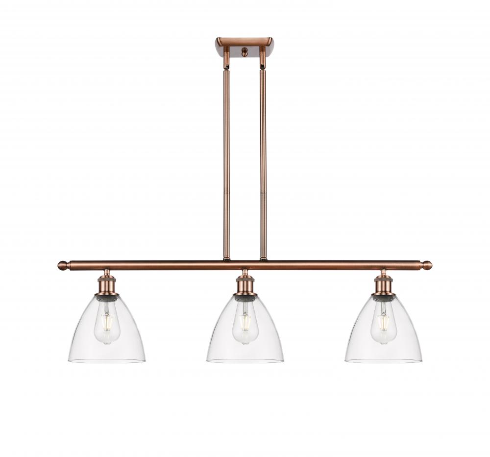 Bristol - 3 Light - 36 inch - Antique Copper - Stem hung - Island Light