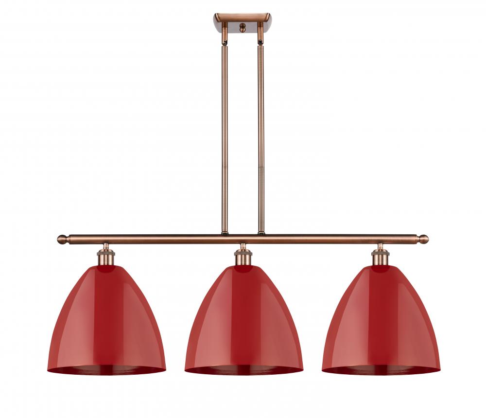 Plymouth - 3 Light - 39 inch - Antique Copper - Stem hung - Island Light