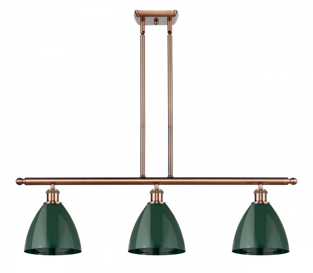 Plymouth - 3 Light - 36 inch - Antique Copper - Stem hung - Island Light