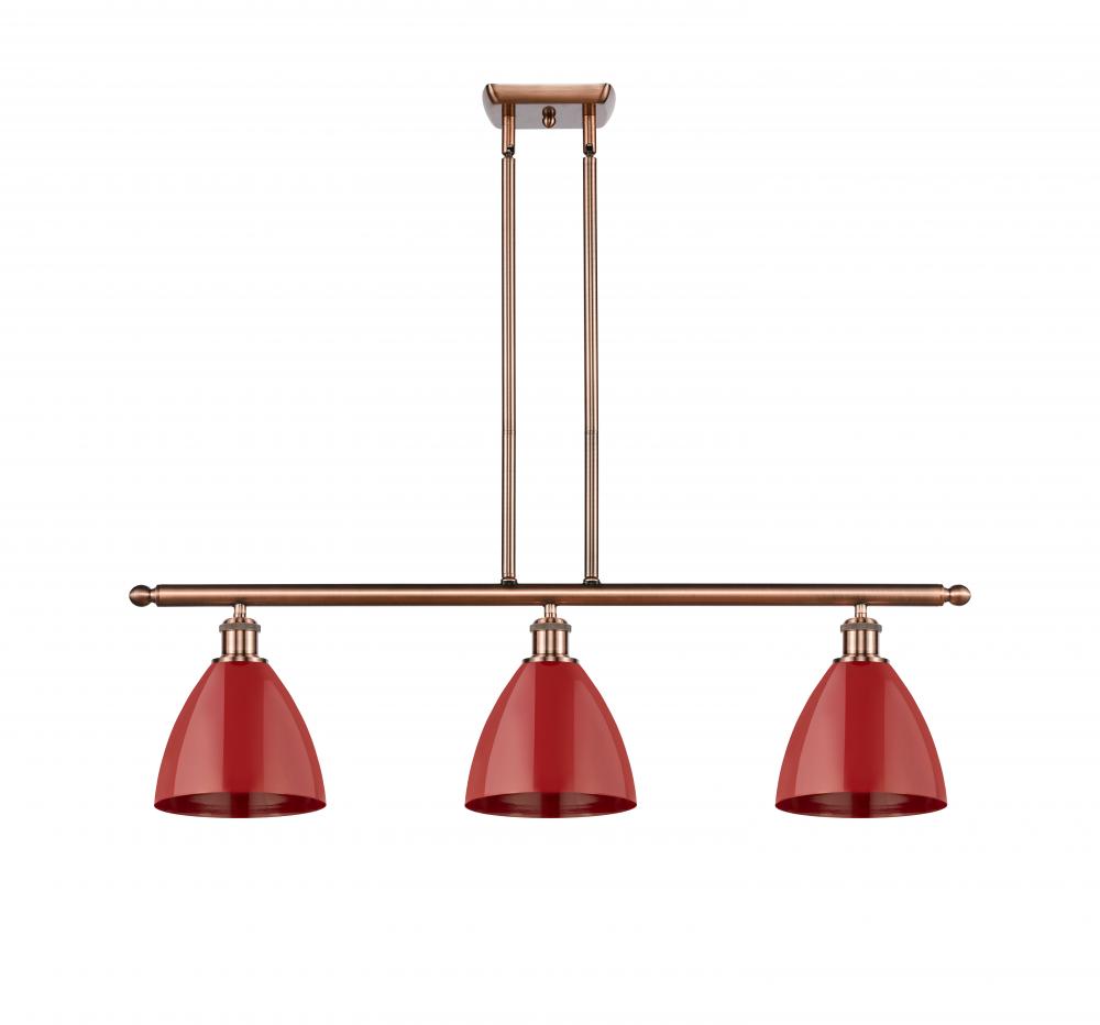 Plymouth - 3 Light - 36 inch - Antique Copper - Stem hung - Island Light