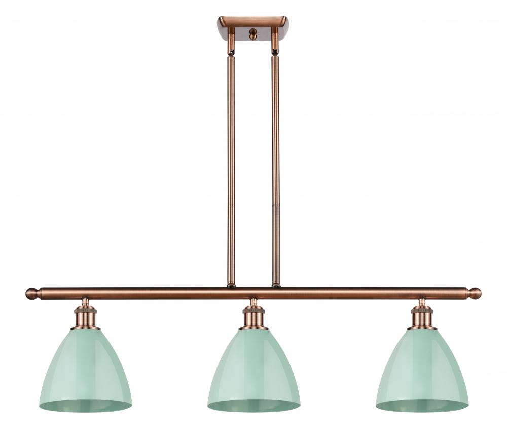 Plymouth - 3 Light - 36 inch - Antique Copper - Stem hung - Island Light