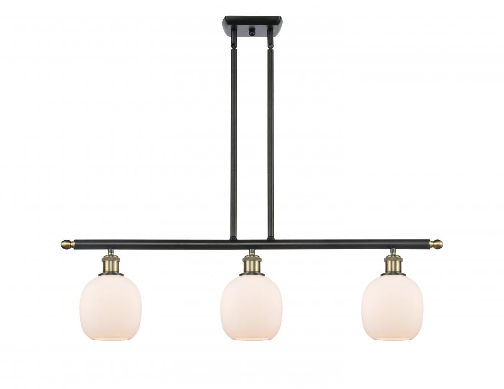 Belfast - 3 Light - 36 inch - Black Antique Brass - Stem hung - Island Light