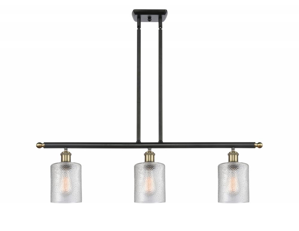 Cobbleskill - 3 Light - 36 inch - Black Antique Brass - Stem hung - Island Light