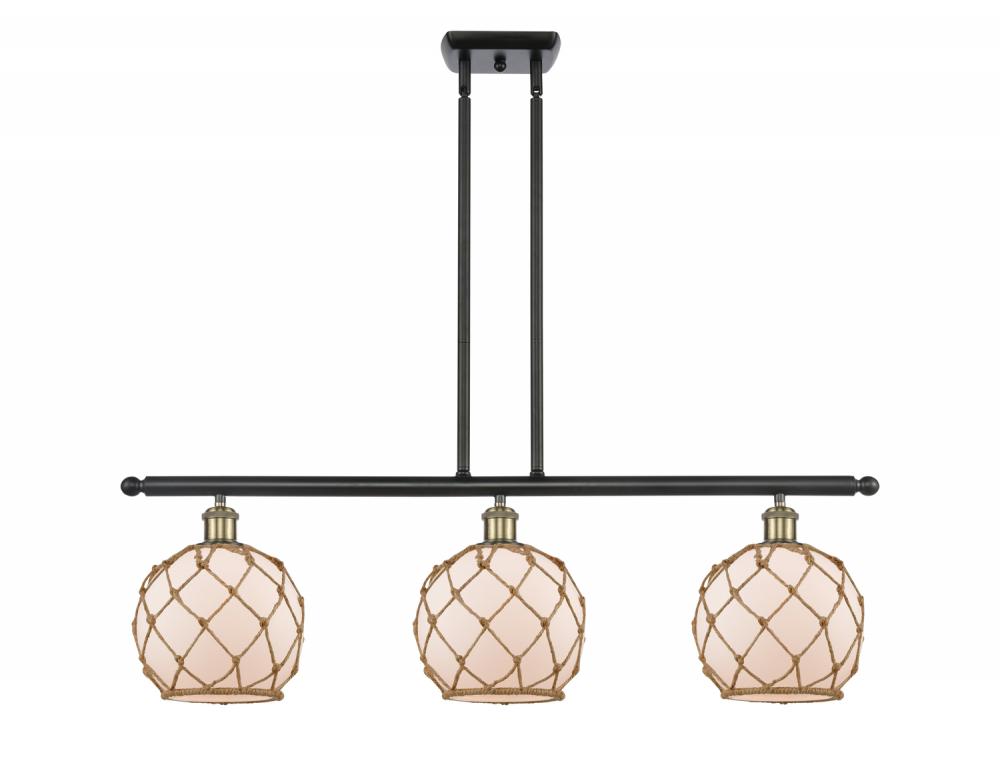 Farmhouse Rope - 3 Light - 36 inch - Black Antique Brass - Stem hung - Island Light