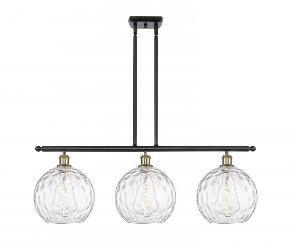 Athens Water Glass - 3 Light - 37 inch - Black Antique Brass - Stem hung - Island Light