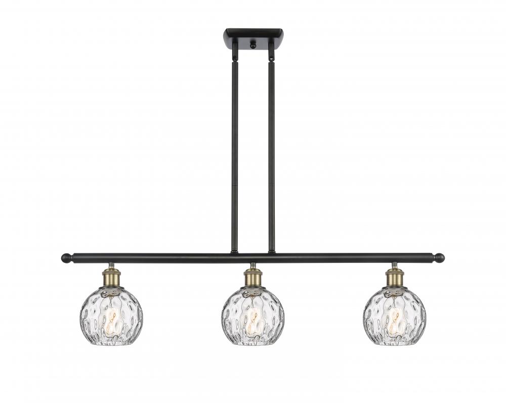 Athens Water Glass - 3 Light - 36 inch - Black Antique Brass - Stem hung - Island Light