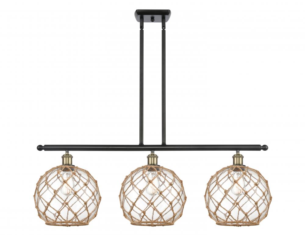 Farmhouse Rope - 3 Light - 37 inch - Black Antique Brass - Stem hung - Island Light