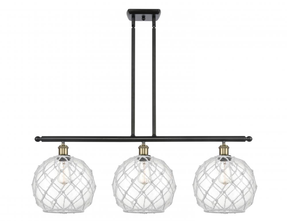 Farmhouse Rope - 3 Light - 37 inch - Black Antique Brass - Stem hung - Island Light