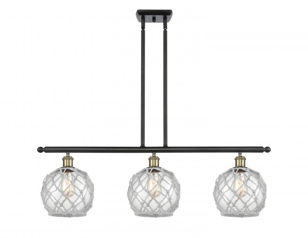 Farmhouse Rope - 3 Light - 36 inch - Black Antique Brass - Stem hung - Island Light