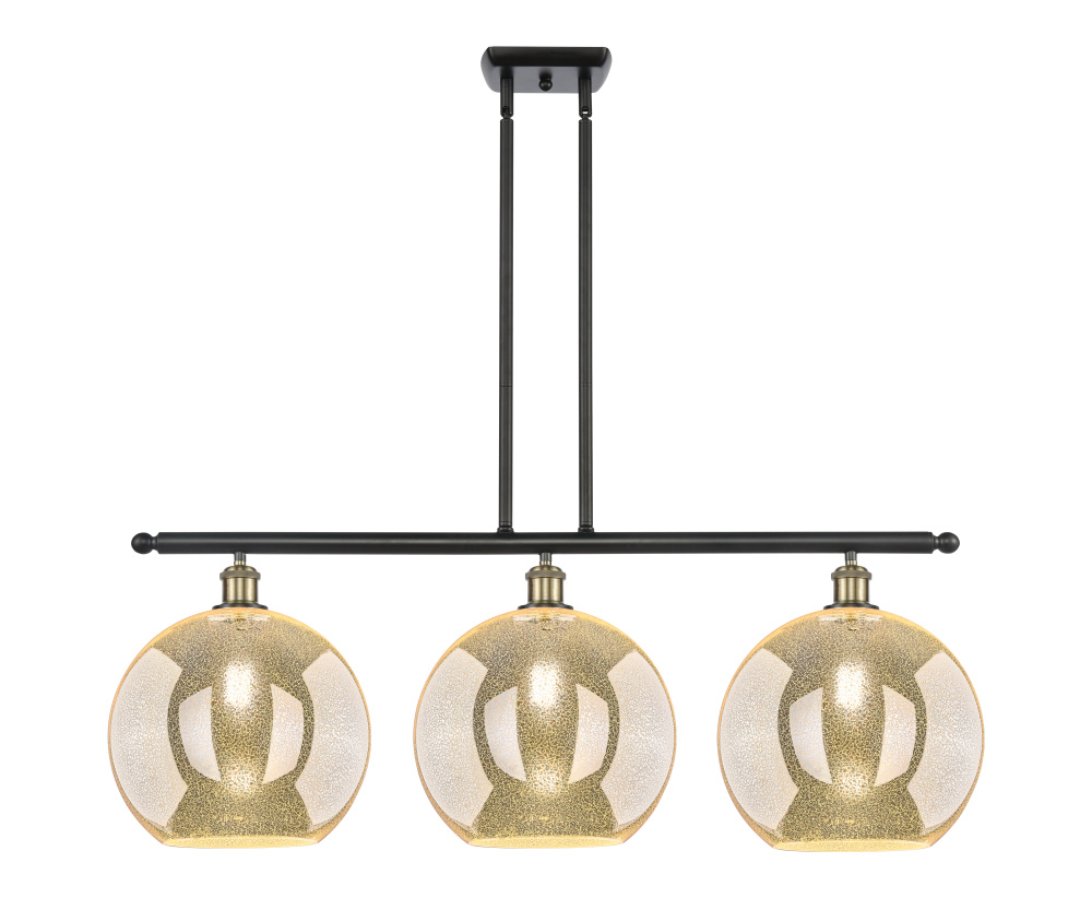 Athens - 3 Light - 38 inch - Black Antique Brass - Stem Hung - Island Light