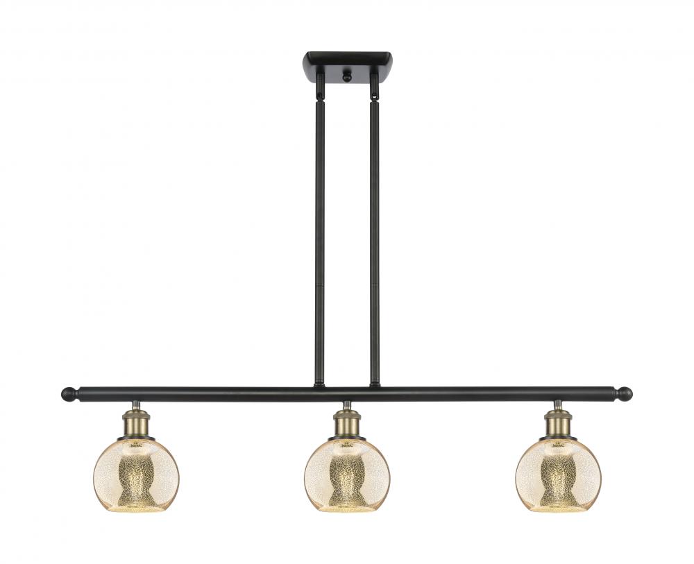 Athens - 3 Light - 36 inch - Black Antique Brass - Stem hung - Island Light