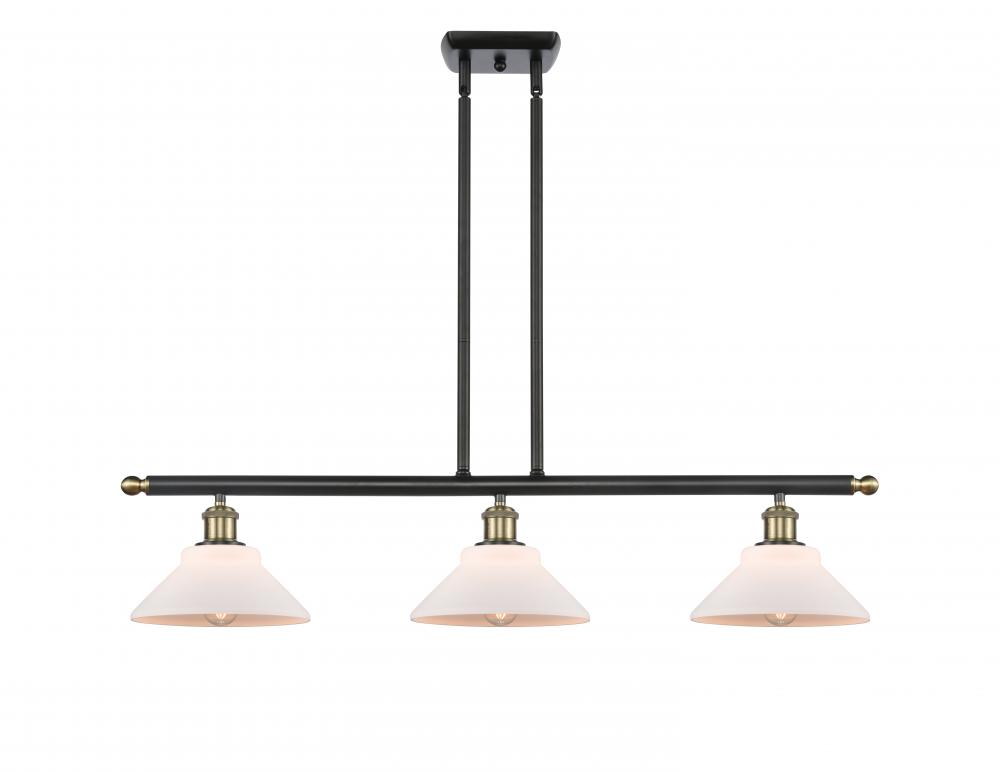 Orwell - 3 Light - 36 inch - Black Antique Brass - Stem hung - Island Light