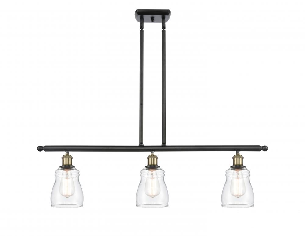 Ellery - 3 Light - 36 inch - Black Antique Brass - Stem hung - Island Light