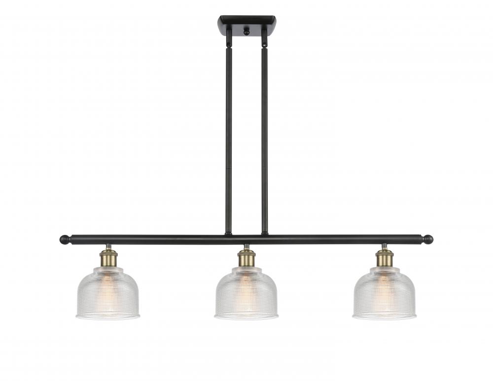 Dayton - 3 Light - 36 inch - Black Antique Brass - Stem hung - Island Light