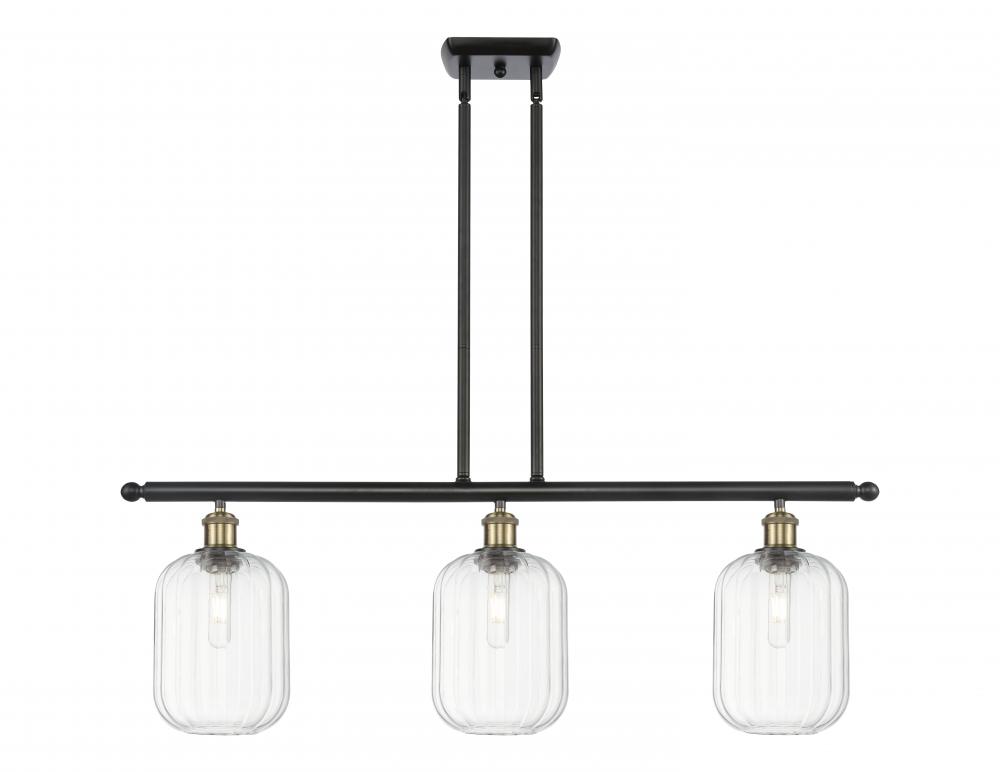 Preston Cylinder - 3 Light - 36 inch - Black Antique Brass - Stem Hung - Island Light