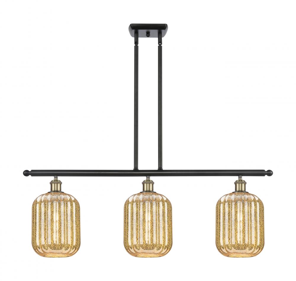 Preston Cylinder - 3 Light - 36 inch - Black Antique Brass - Stem Hung - Island Light