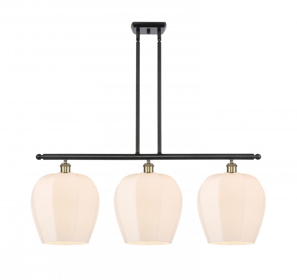 Norfolk - 3 Light - 38 inch - Black Antique Brass - Stem hung - Island Light