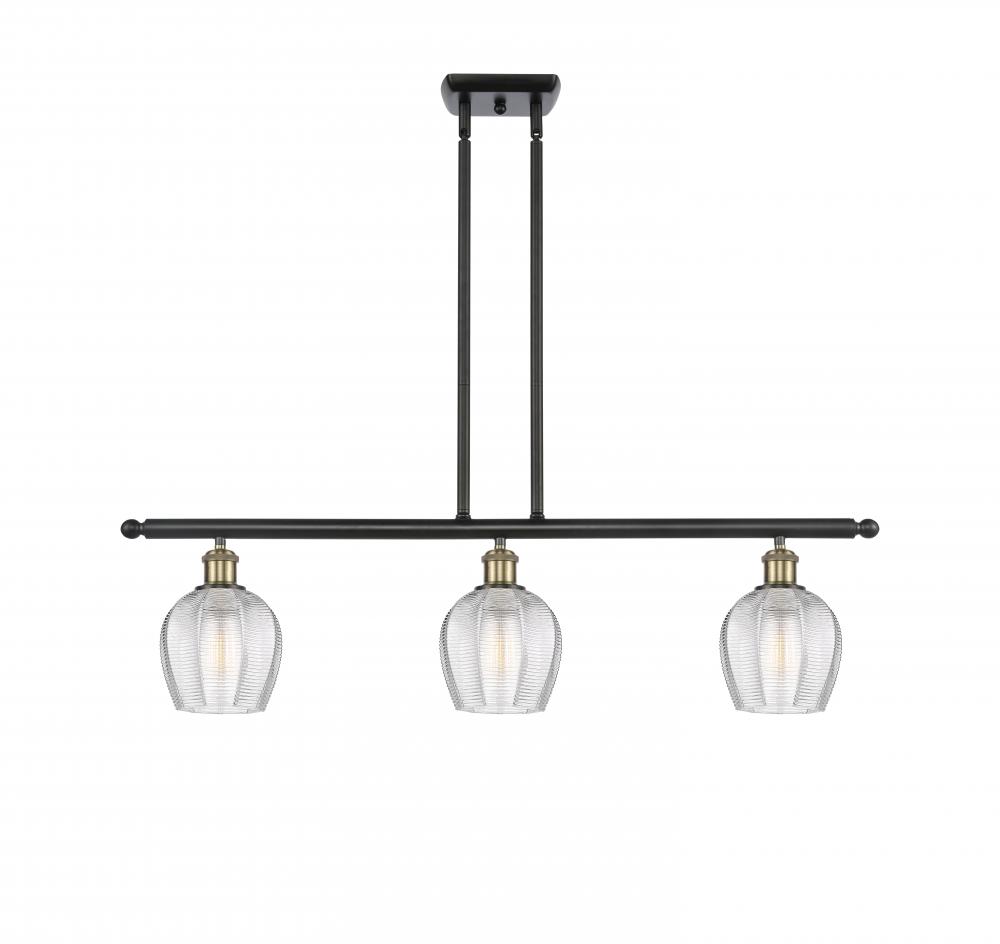 Norfolk - 3 Light - 36 inch - Black Antique Brass - Stem hung - Island Light