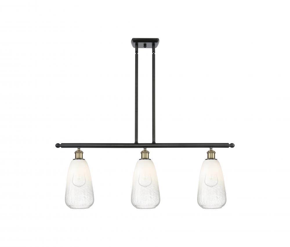 Brookhaven Almond - 3 Light - 36 inch - Black Antique Brass - Stem Hung - Island Light