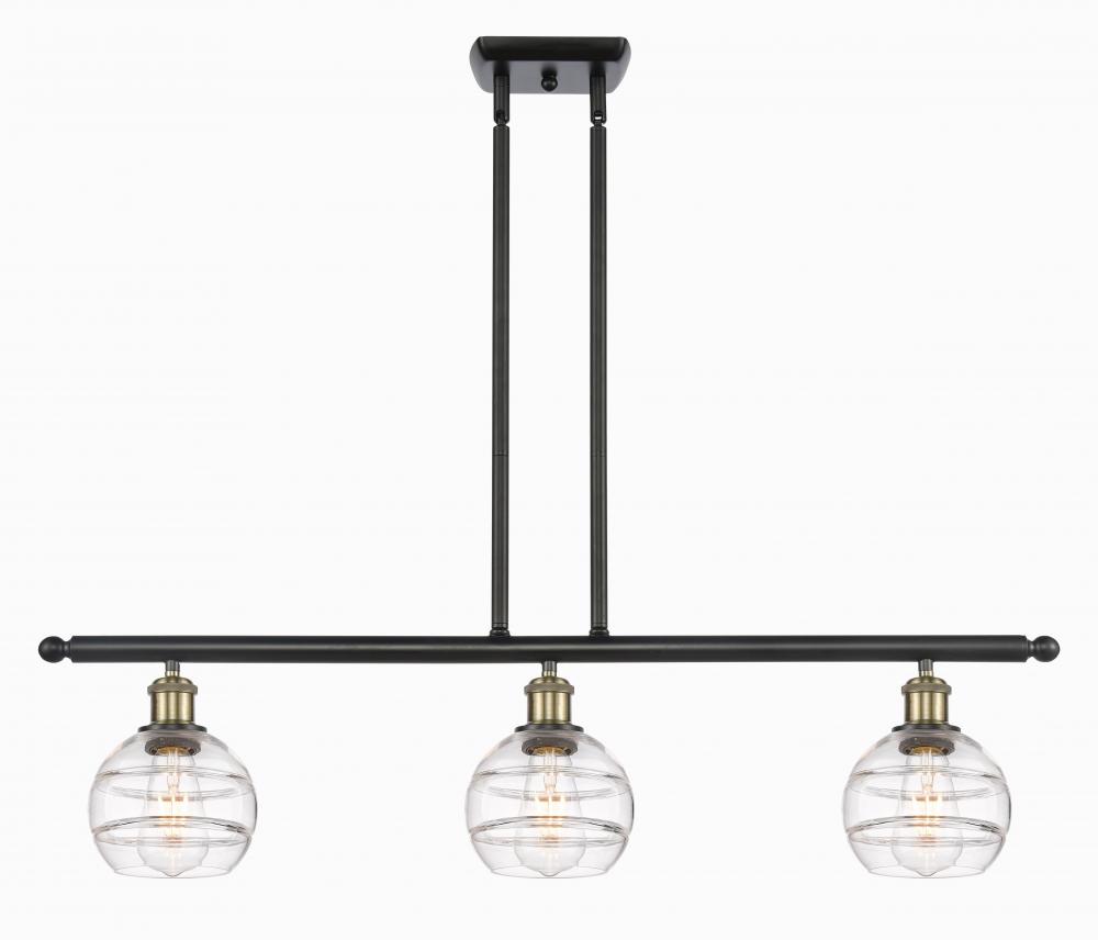 Rochester - 3 Light - 36 inch - Black Antique Brass - Stem hung - Island Light