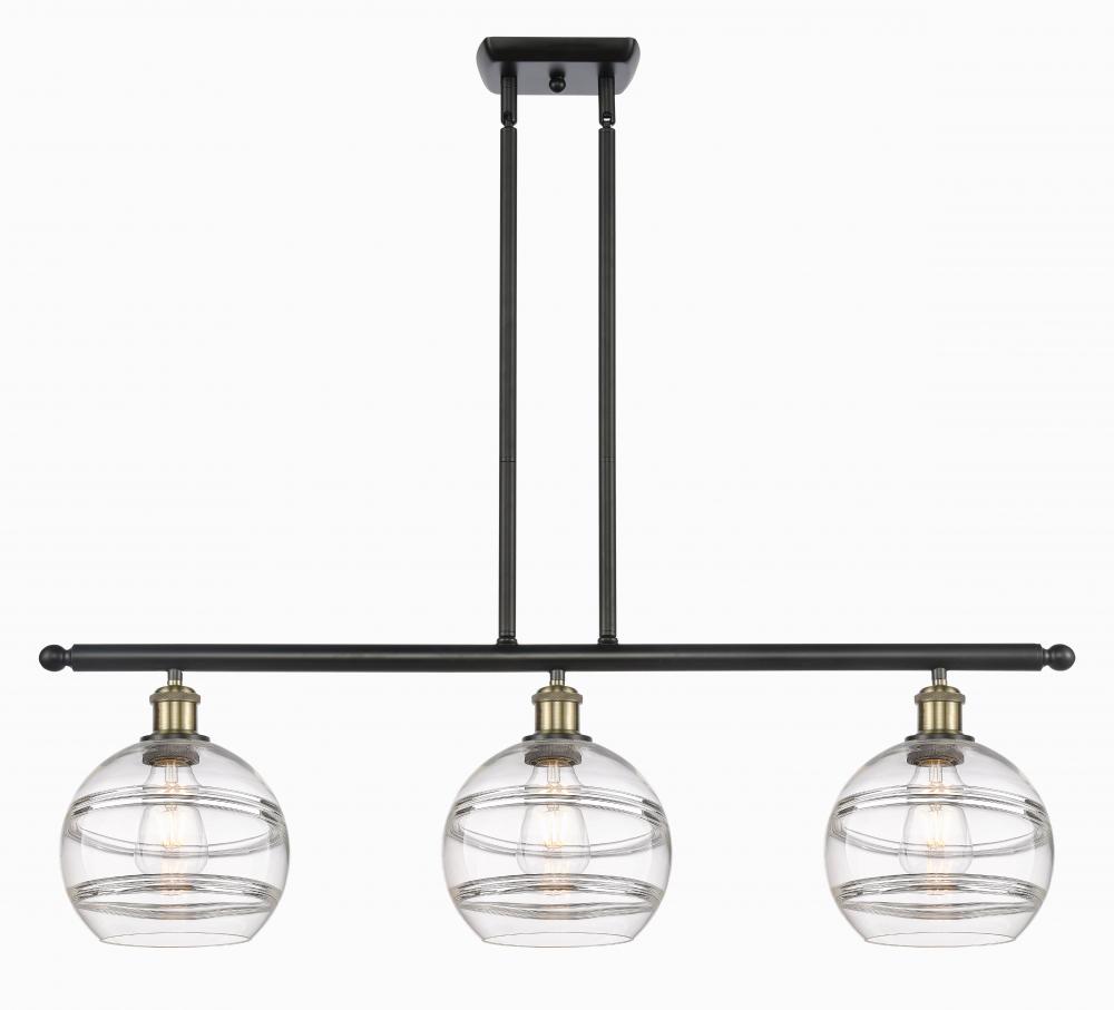 Rochester - 3 Light - 36 inch - Black Antique Brass - Stem hung - Island Light