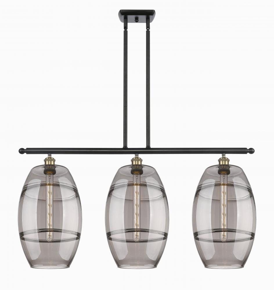 Vaz - 3 Light - 37 inch - Black Antique Brass - Stem hung - Island Light