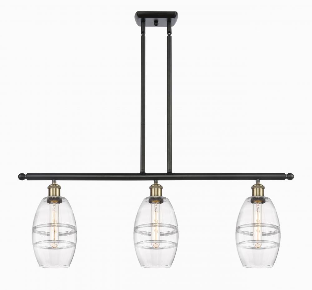 Vaz - 3 Light - 36 inch - Black Antique Brass - Stem hung - Island Light