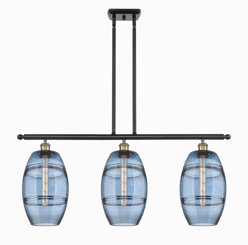 Vaz - 3 Light - 36 inch - Black Antique Brass - Stem hung - Island Light