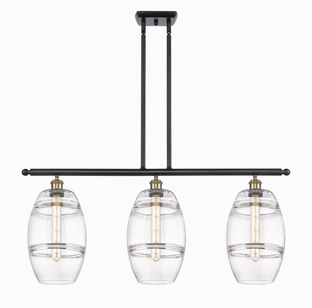 Vaz - 3 Light - 36 inch - Black Antique Brass - Stem hung - Island Light
