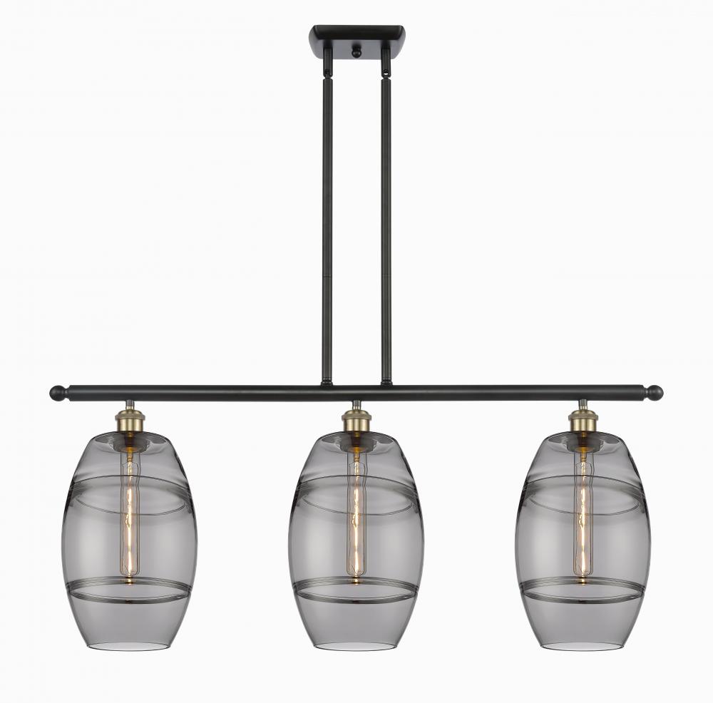 Vaz - 3 Light - 36 inch - Black Antique Brass - Stem hung - Island Light