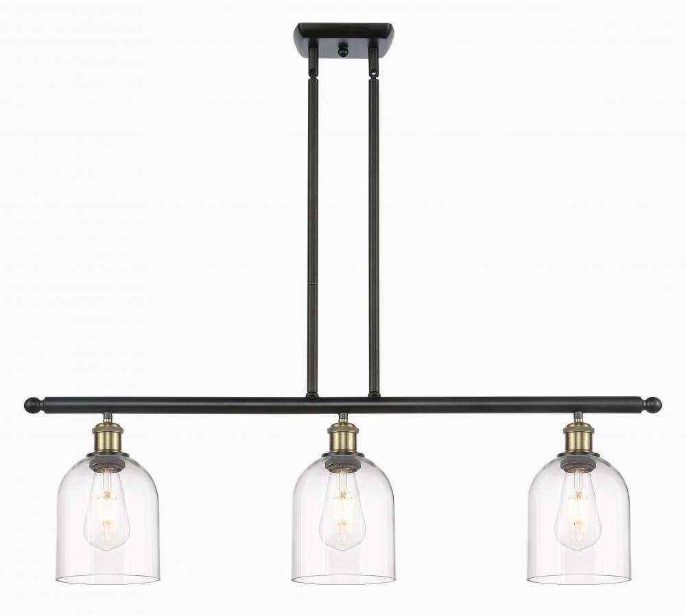 Bella - 3 Light - 36 inch - Black Antique Brass - Stem hung - Island Light