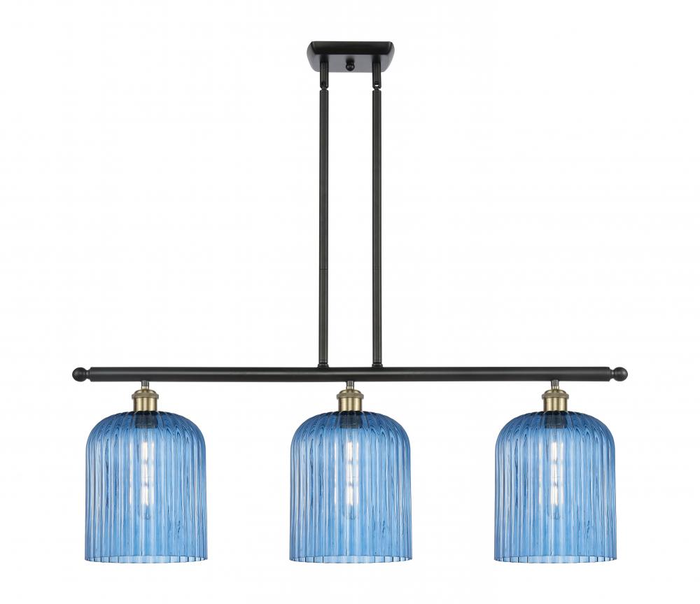 Bridal Veil - 3 Light - 36 inch - Black Antique Brass - Stem hung - Island Light