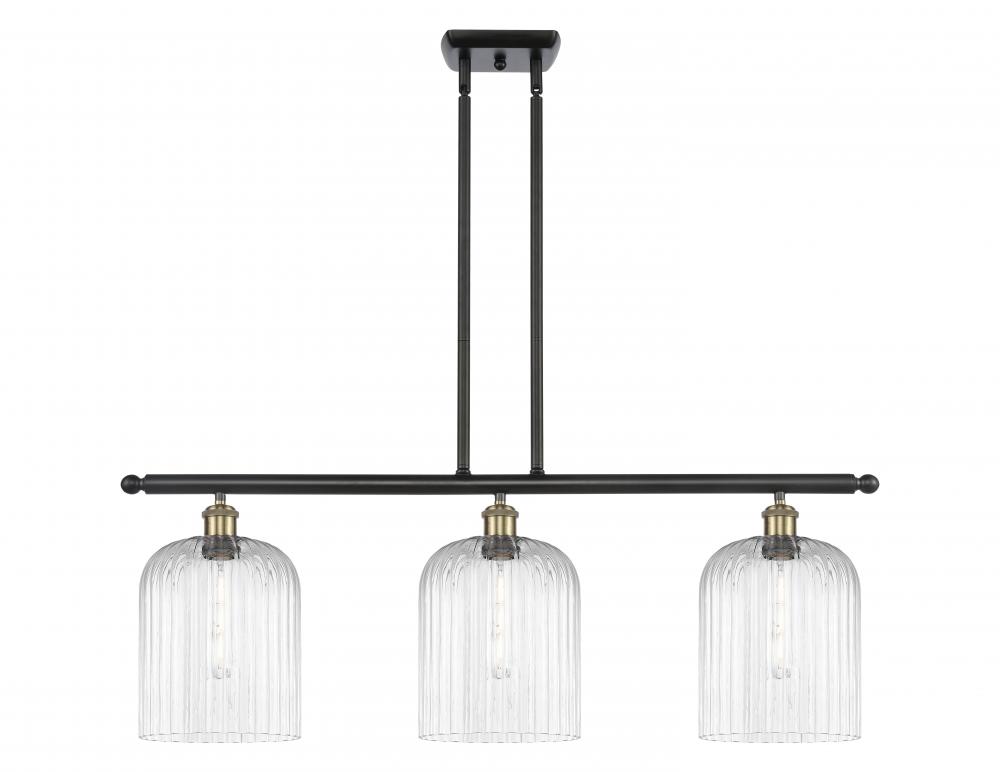 Bridal Veil - 3 Light - 36 inch - Black Antique Brass - Stem hung - Island Light