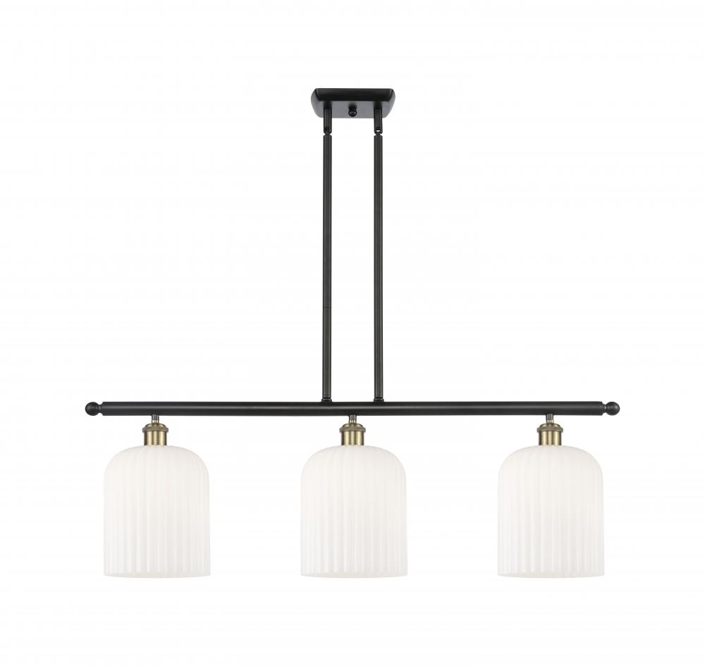 Bridal Veil - 3 Light - 36 inch - Black Antique Brass - Stem hung - Island Light