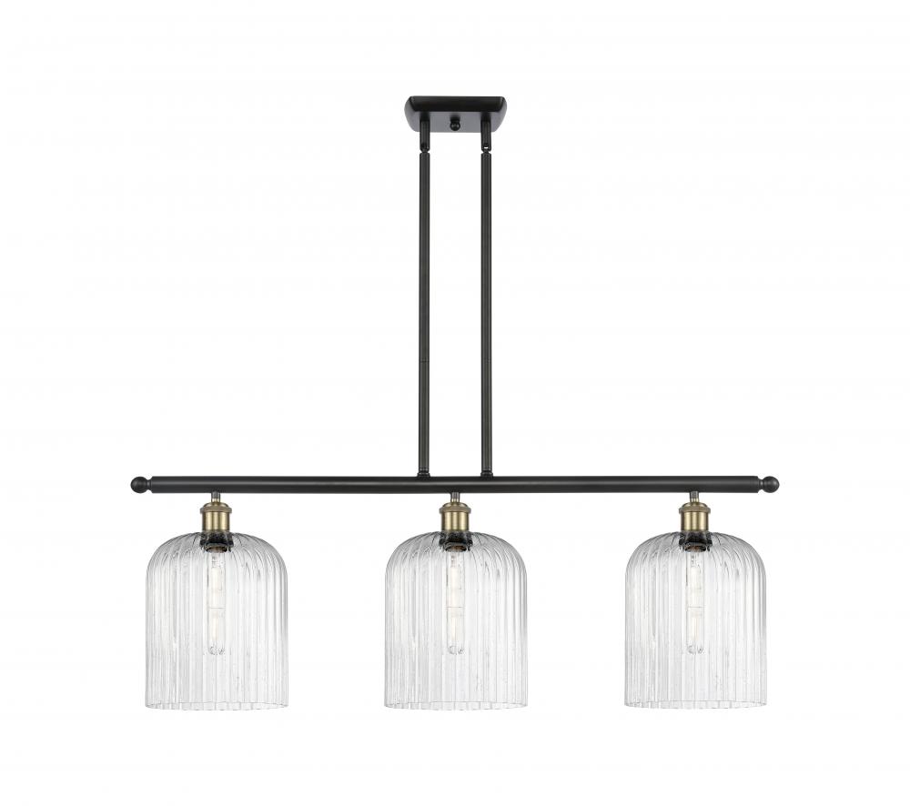 Bridal Veil - 3 Light - 36 inch - Black Antique Brass - Stem hung - Island Light