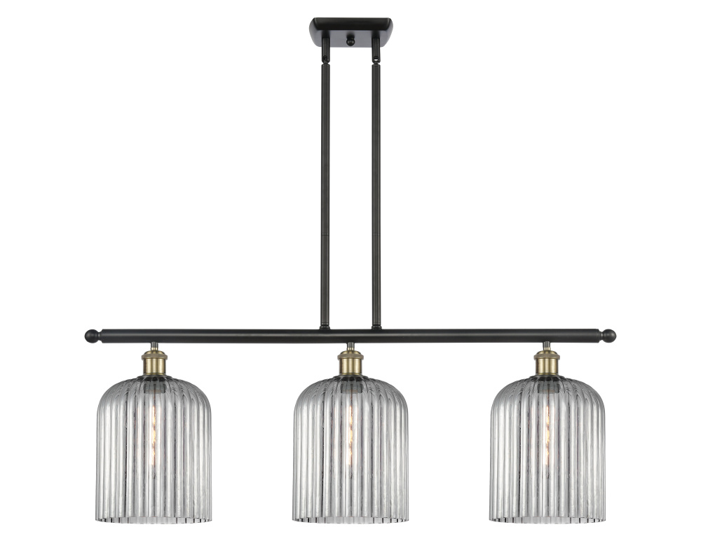 Bridal Veil - 3 Light - 36 inch - Black Antique Brass - Stem hung - Island Light