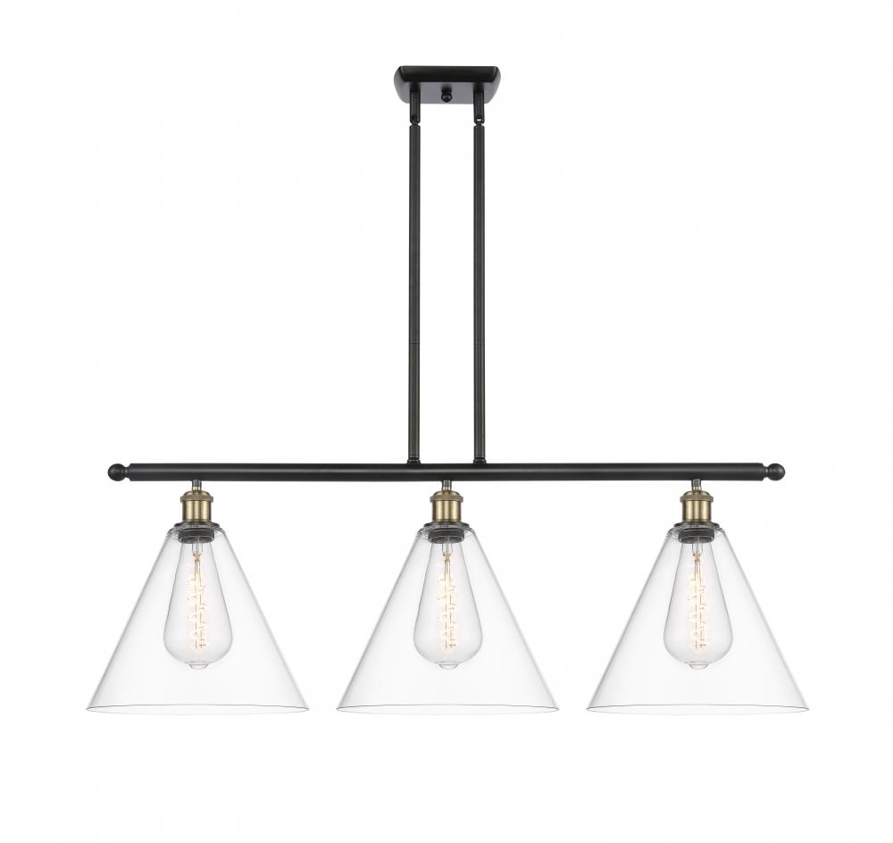 Berkshire - 3 Light - 39 inch - Black Antique Brass - Stem hung - Island Light