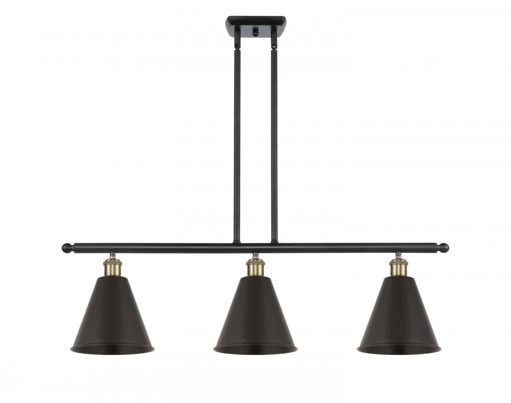 Berkshire - 3 Light - 36 inch - Black Antique Brass - Stem hung - Island Light