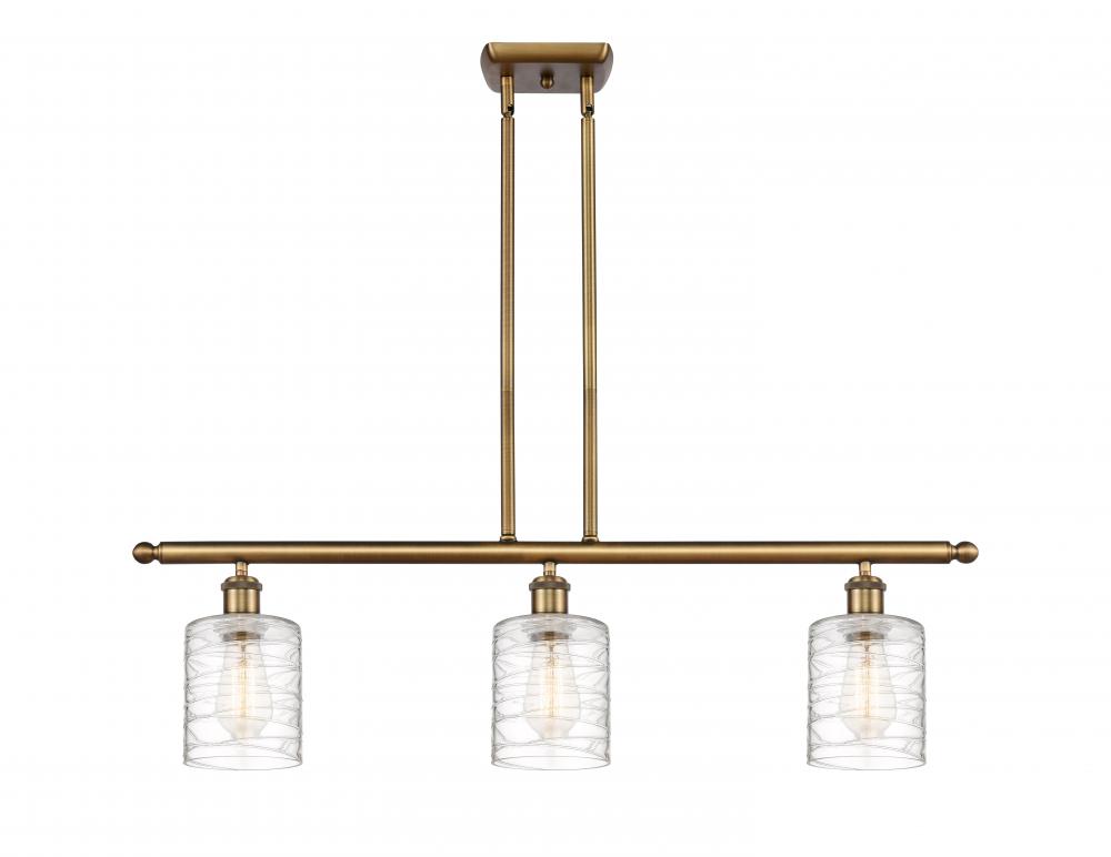 Cobbleskill - 3 Light - 36 inch - Brushed Brass - Stem hung - Island Light