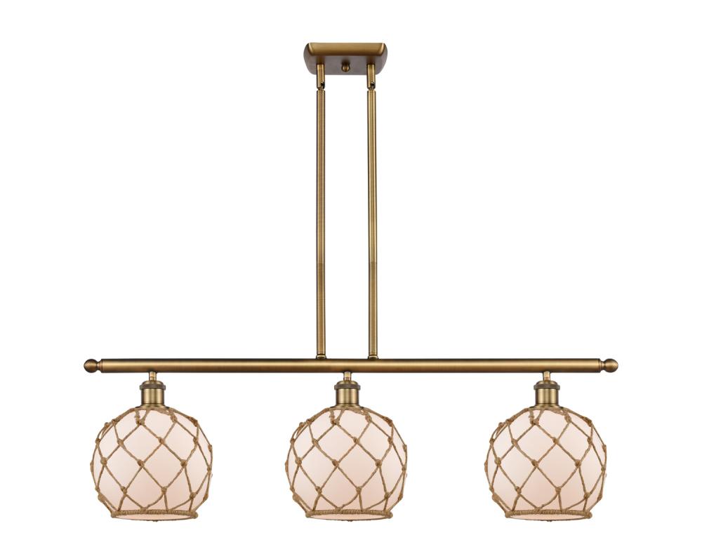 Farmhouse Rope - 3 Light - 36 inch - Brushed Brass - Stem hung - Island Light