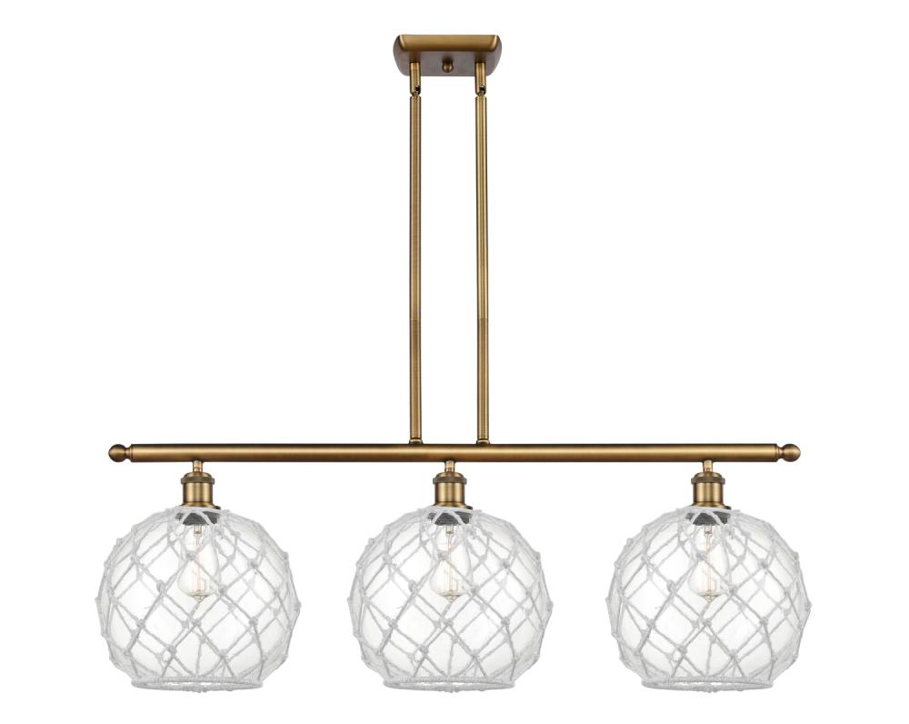 Farmhouse Rope - 3 Light - 37 inch - Brushed Brass - Stem hung - Island Light