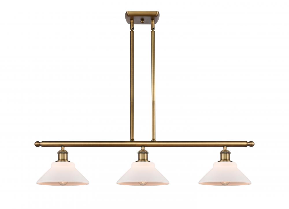 Orwell - 3 Light - 36 inch - Brushed Brass - Stem hung - Island Light