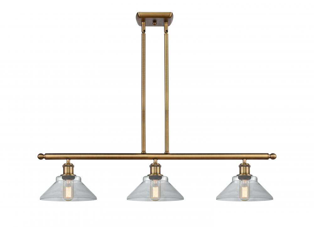 Orwell - 3 Light - 36 inch - Brushed Brass - Stem hung - Island Light