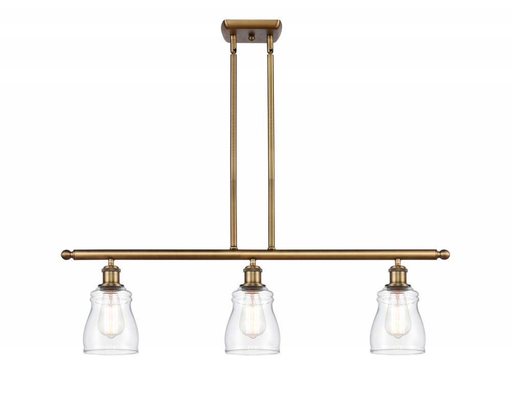 Ellery - 3 Light - 36 inch - Brushed Brass - Stem hung - Island Light