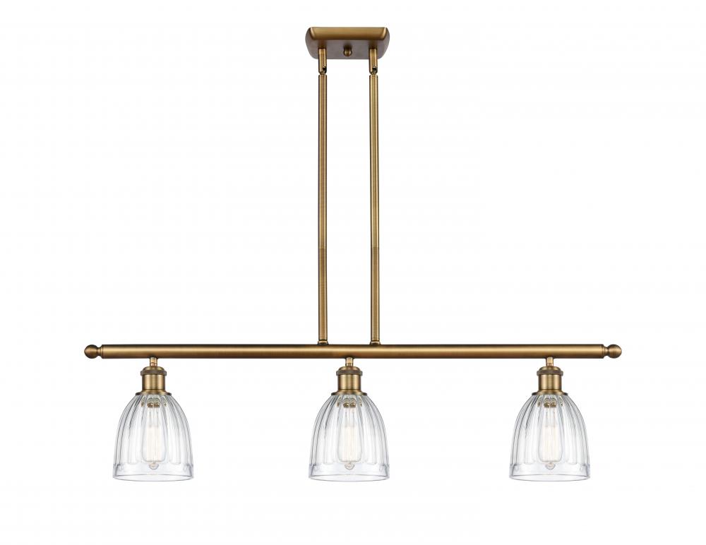Brookfield - 3 Light - 36 inch - Brushed Brass - Stem hung - Island Light